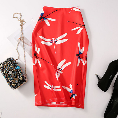 Fusta modelată cu imprimeu de flori de epocă pentru femei, slim, midi, sexy, elegantă, fustă creion, geantă, fustă cu bandaj la șold, fustă scurtă lolita.