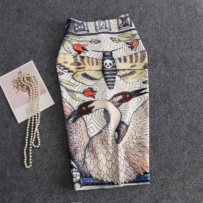 Fusta modelată cu imprimeu de flori de epocă pentru femei, slim, midi, sexy, elegantă, fustă creion, geantă, fustă cu bandaj la șold, fustă scurtă lolita.