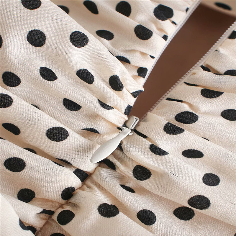 Μίνι γυναικεία πουά φούστα σε λευκό βολάν Vintage Bodycon Κομψή φούστα Ψηλόμεση Γιορτινή φούστα Faldas