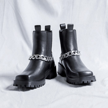 Αλυσίδα υψηλής ποιότητας Chelsea Boots Μπότες εργασίας Ιταλικά χειροποίητα παπούτσια για επίσημο νυφικό επαγγελματικό μποτάκι καινούργιες μπότες Cowboy