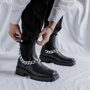 Αλυσίδα υψηλής ποιότητας Chelsea Boots Μπότες εργασίας Ιταλικά χειροποίητα παπούτσια για επίσημο νυφικό επαγγελματικό μποτάκι καινούργιες μπότες Cowboy