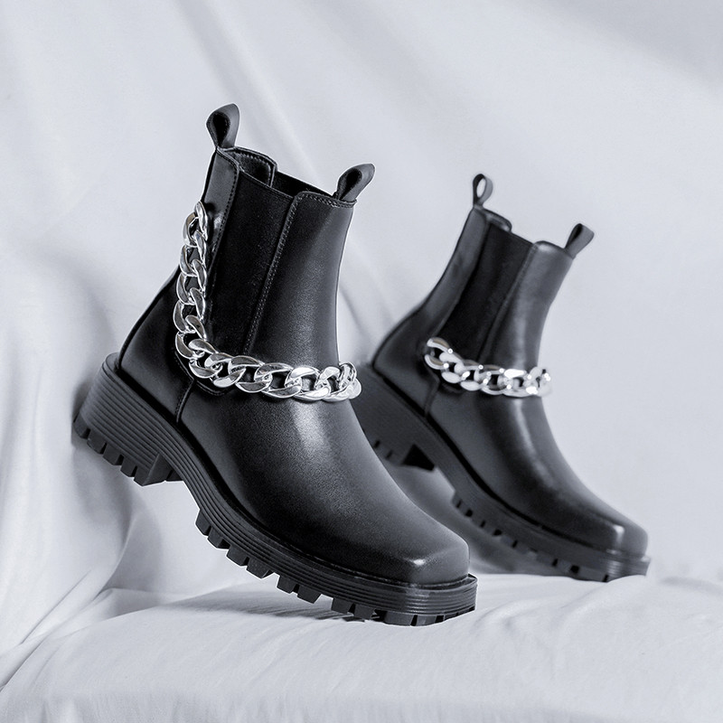 Vysokokvalitné retiazkové Chelsea čižmy, pracovné čižmy, talianske ručne vyrobené topánky na formálne šaty, svadobné čižmy do práce, členkové čižmy, nové kovbojské čižmy