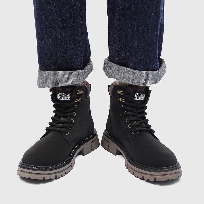 Pánske klasické retro motocyklové členkové topánky z kože, westernové kovbojské topánky, vysoko kvalitné chelsea topánky, protišmykové nositeľné topánky