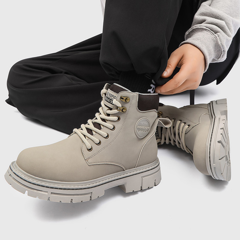 Pánske klasické retro motocyklové členkové topánky z kože, westernové kovbojské topánky, vysoko kvalitné chelsea topánky, protišmykové nositeľné topánky