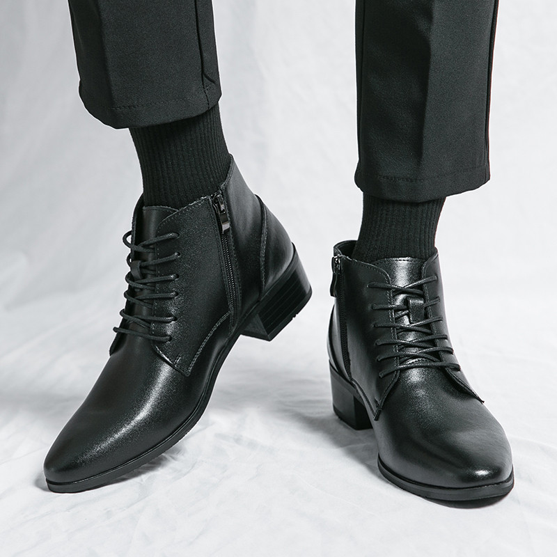 Poslovne Chelsea čizme luksuznog brenda Kožne čizme na vezanje Debeli potplat Visokokvalitetne čizme za muškarce Muške gležnjače na špic