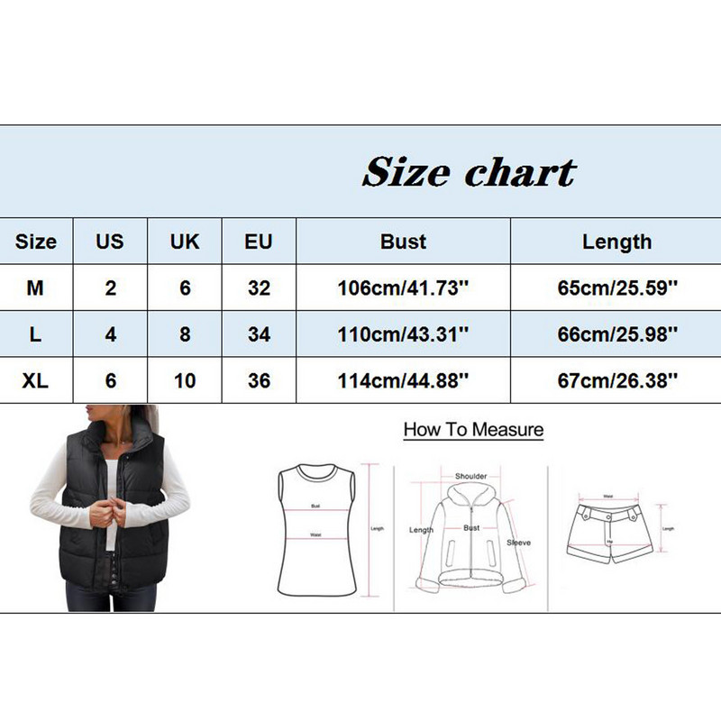 Nové dámske vesty, prešívané parky s bavlnenou podšívkou, zipsové vesty, stojatý golier, bez rukávov, vrchné oblečenie, zimná teplá prešívaná vesta
