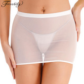 Naiste Seksikas ööklubi pliiatsseelik Solid Madal tõus, veniv läbipaistev kiusatus Mini mikroseelik Tihe pakett puusaseelik