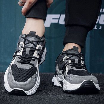 2023 Модни маратонки Леки мъжки ежедневни обувки Дишащи мъжки обувки с връзки Обувки за ходене Спортни маратонки за бягане Голям размер