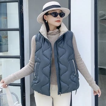 2023 Φθινόπωρο/Χειμώνας Κορεάτικη έκδοση Appear Thin Down Βαμβακερό γυναικείο αμάνικο γιλέκο παλτό Φαρδύ ευπροσάρμοστο γυναικείο φανελάκι