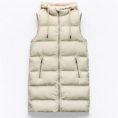 PB&ZA 2023, toamnă și iarnă, haină lungă din bumbac, cu guler în picioare, cu glugă, din bumbac