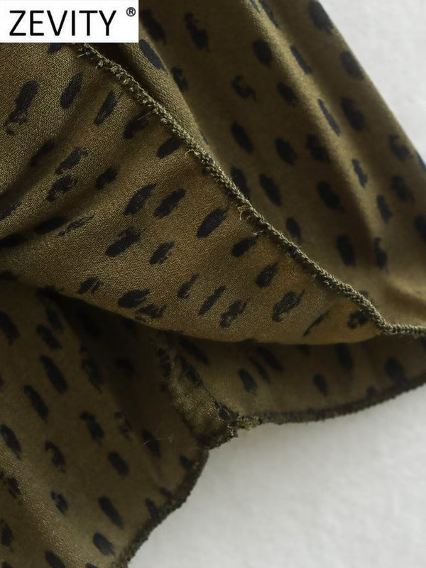 Zevity Γυναικεία μόδα Λεοπάρ Πόρπη Φύλλα Πλισέ Midi Φούστα Faldas Mujer Γυναικεία Κομψή ελαστική μέση Vestidos QUN3213