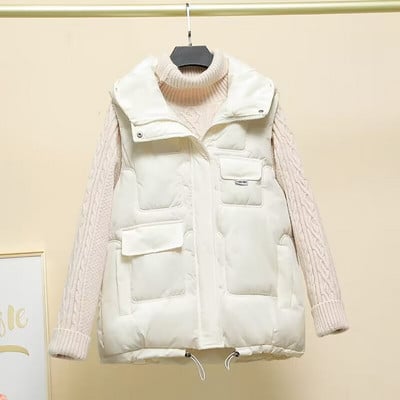 Módna zelená kórejská dámska vesta, nová 2023, jeseň/zima, dámska vesta, hrubá kapucňa, študentská bavlnená vesta, veľkosť 3XL, teplé dámske oblečenie