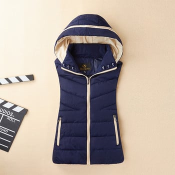 Χειμερινό αμάνικο φερμουάρ 2023 Γυναικείο γιλέκο με βαμβακερή επένδυση Χοντρό ζεστό γιλέκο μπουφάν M-3xl Φαρδιά ρούχα παντού