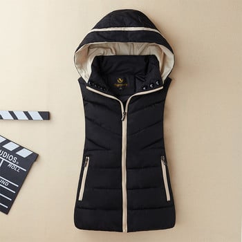 Χειμερινό αμάνικο φερμουάρ 2023 Γυναικείο γιλέκο με βαμβακερή επένδυση Χοντρό ζεστό γιλέκο μπουφάν M-3xl Φαρδιά ρούχα παντού