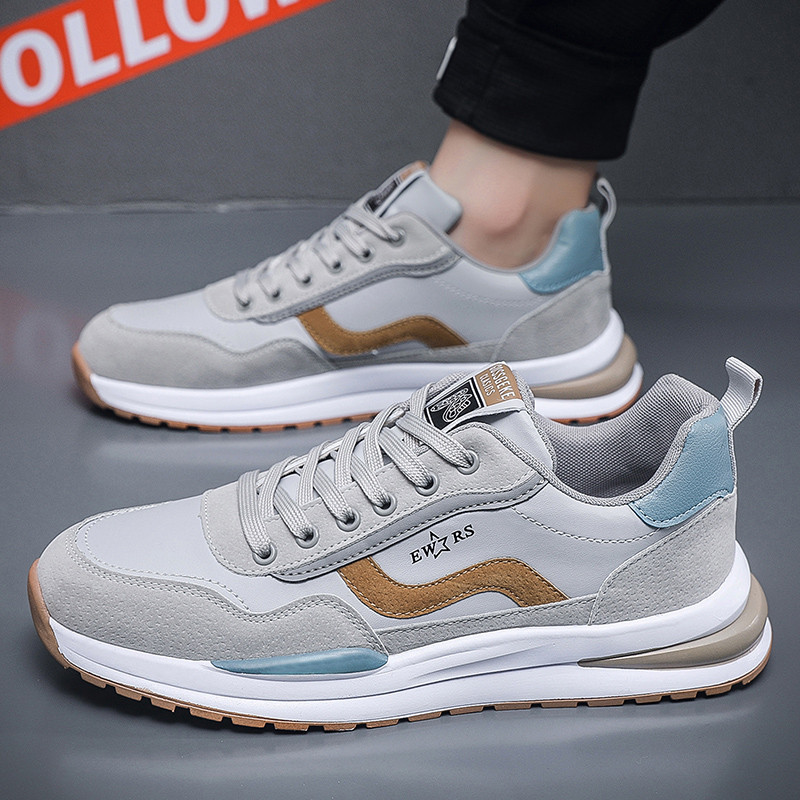 Muške tenisice 2023. Nove jesenske cipele s okruglim prstima i ravnim dnom na vezivanje za vanjske cipele protiv klizanja Trend prozračne čvrste muške vulkanizirane cipele