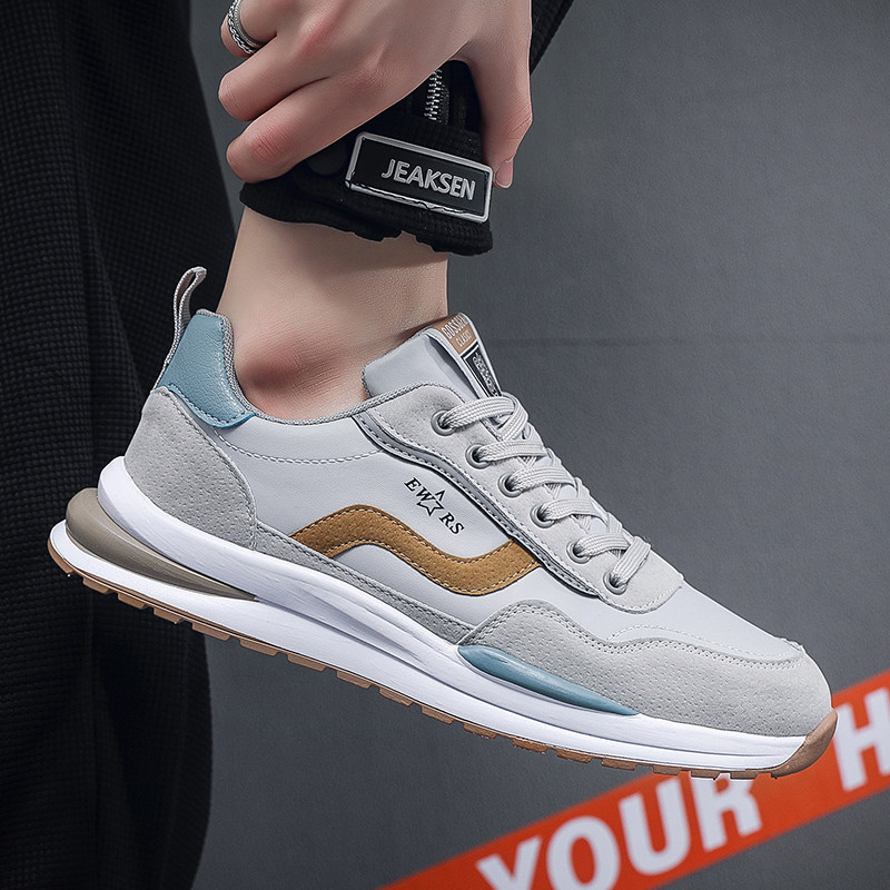 Muške tenisice 2023. Nove jesenske cipele s okruglim prstima i ravnim dnom na vezivanje za vanjske cipele protiv klizanja Trend prozračne čvrste muške vulkanizirane cipele