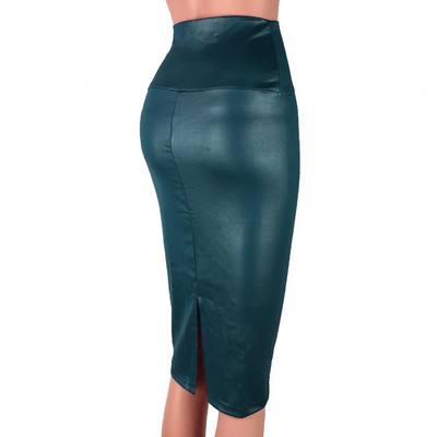 Nahast seelik, seljaosa lõhki, naiste seksikas Bodycon pliiatsseelik Sexy Office Lady pliiatsipakett seelikud kõrge vöökohaga suvine pikk seelik