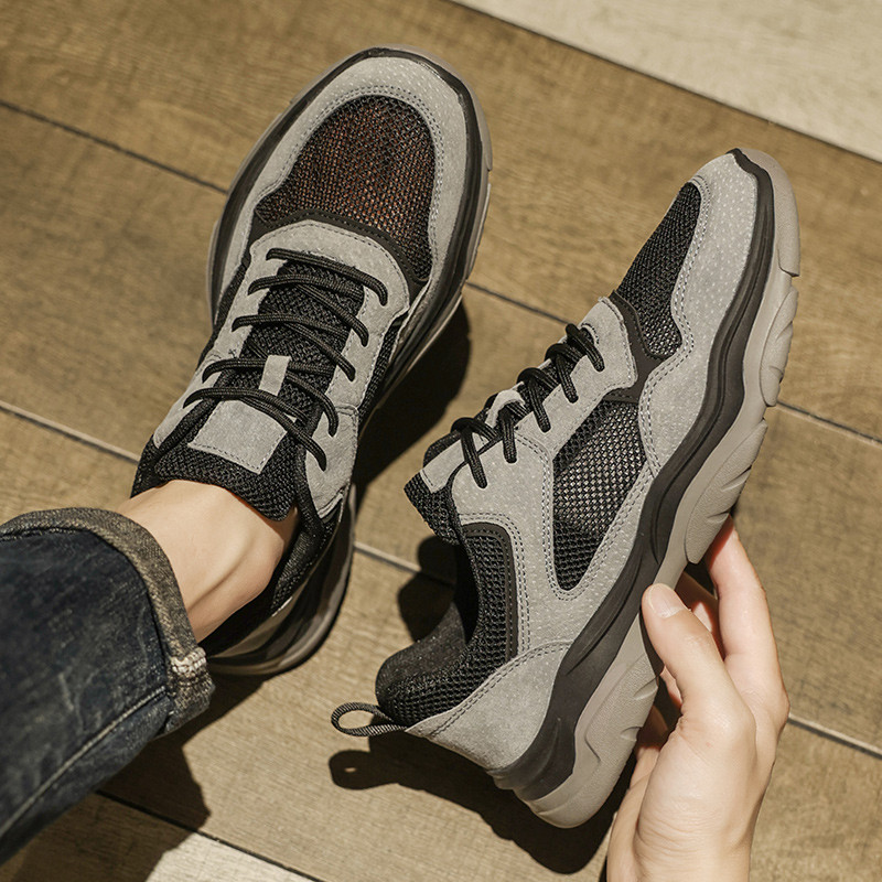 2023 Nové jarné pánske topánky s okrúhlou špičkou a plochými šnurovacími nohami, ležérne outdoorové, protišmykové, módne outdoorové, univerzálne, trendy, topánky pre mužov