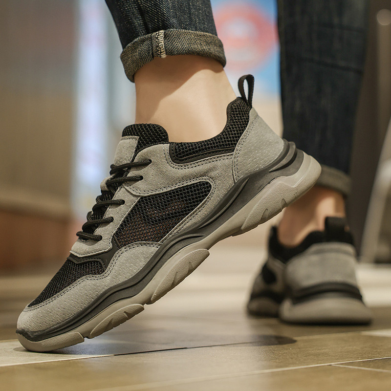 2023 Nové jarné pánske topánky s okrúhlou špičkou a plochými šnurovacími nohami, ležérne outdoorové, protišmykové, módne outdoorové, univerzálne, trendy, topánky pre mužov