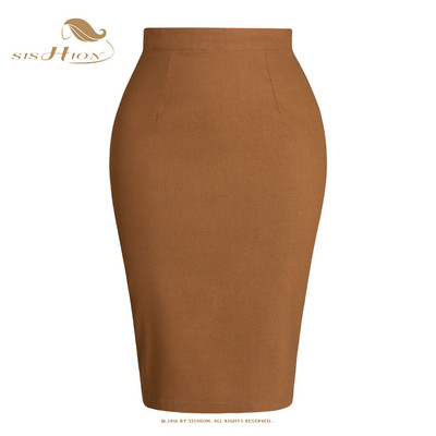 SISHION Stretch Bodycon Γυναικεία μονόχρωμη μαύρη φούστα SS0028 Κομψή σχισμένη πλάτη Pencil Wear OL Γυναικείες φούστες εργασίας 2023