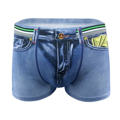 Bavlnené spodné prádlo Pánske sexy džínsové krátke boxerky Pánske boxerky Pánske nohavičky Priedušné vrecko Džínsy s potlačou Bikiny Plavky Mužské Mladé