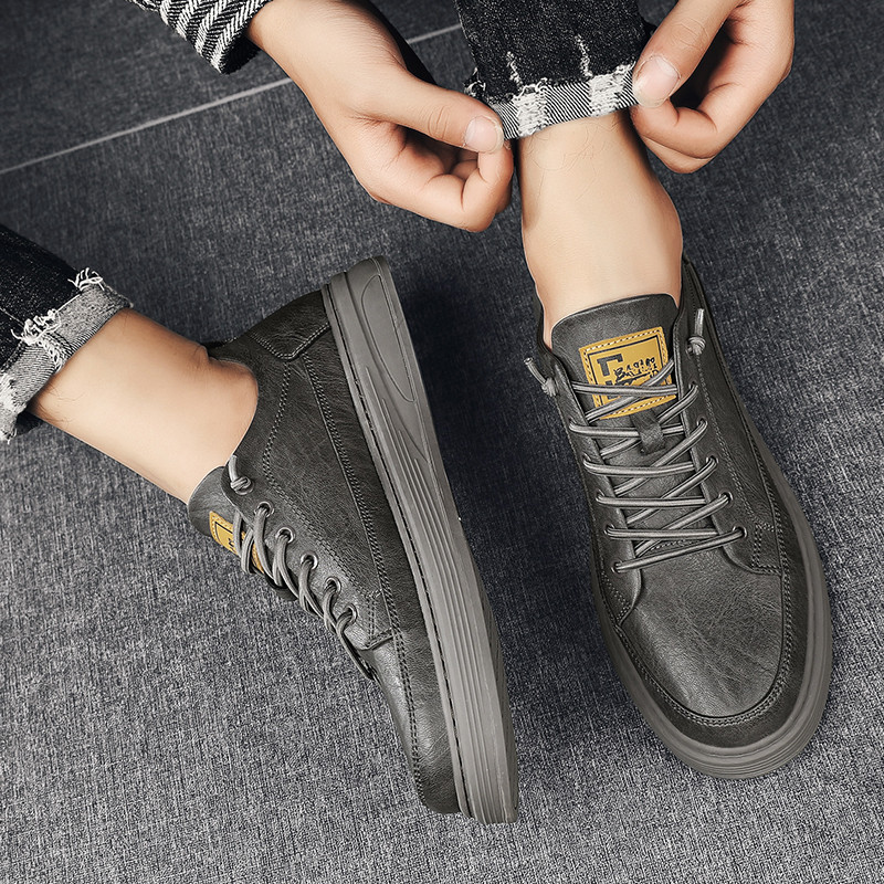 Ανοιξιάτικα 2023 Ανδρικά παπούτσια με στρογγυλά δάχτυλα με κορδόνια, Μόδα, αντιολισθητικά, άνετα, ρηχά ανδρικά παπούτσια για όλους τους αγώνες