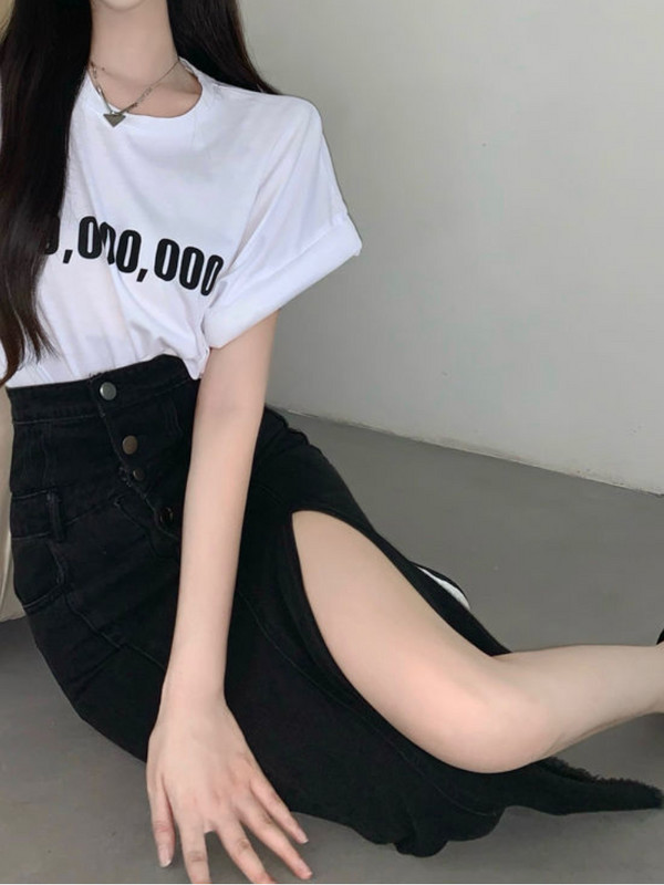 Džínsové sukne pre ženy, nepravidelné, štíhle, nový kórejský štýl, jar, vysoký pás, elegantný, do polovice lýtok, jednoduché, univerzálne, módne, Ulzzang, s bočným rozparkom