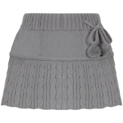 Γυναικείες φούστες y2k Φθινοπωρινή χειμερινή μόδα Fried Dough Twist Ευέλικτη Ηλικία Μείωση Μάλλινη Πλεκτή Φούστα Μάλλινη μπάλα Διακοσμημένη Commuter