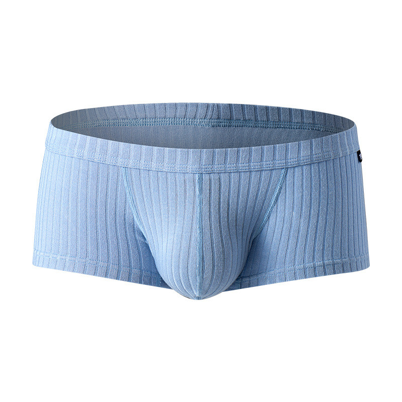 Lenjerie de corp boxer pentru bărbați, talie joasă, un singur strat, convex, respirabil, cu fir lat, slip boxer care absoarbe transpirația Pantaloni scurți sexy bărbați tineri