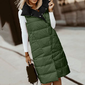 Jesenná bavlnená vesta bunda pre ženy, nová módna pevná bez rukávov, prešívaná bunda, dámska zimná teplá vesta, streetwear, vesta, dámska