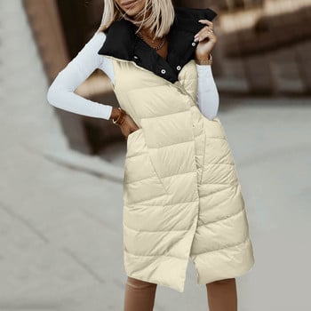 Φθινοπωρινό βαμβακερό γιλέκο Γυναικείο μπουφάν Νέα μόδα Μασίφ αμάνικο παλτό με επένδυση Γυναικείο χειμωνιάτικο ζεστό γιλέκο Streetwear жилетка женская