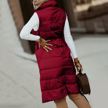 Φθινοπωρινό βαμβακερό γιλέκο Γυναικείο μπουφάν Νέα μόδα Μασίφ αμάνικο παλτό με επένδυση Γυναικείο χειμωνιάτικο ζεστό γιλέκο Streetwear жилетка женская
