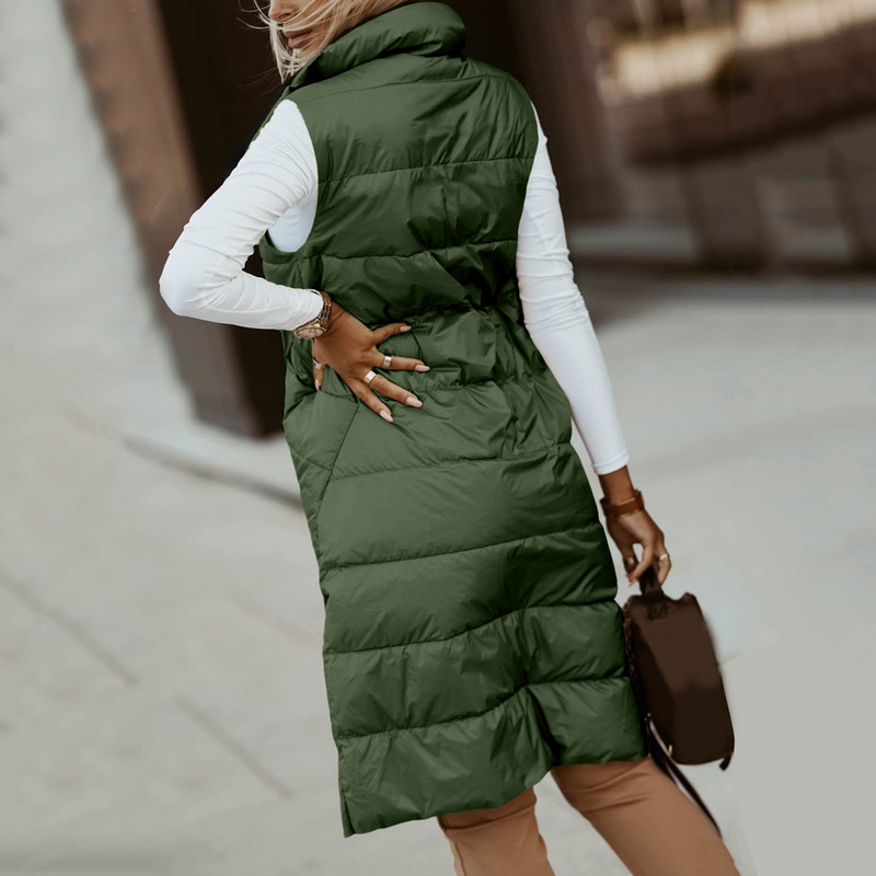 Jesenná bavlnená vesta bunda pre ženy, nová módna pevná bez rukávov, prešívaná bunda, dámska zimná teplá vesta, streetwear, vesta, dámska