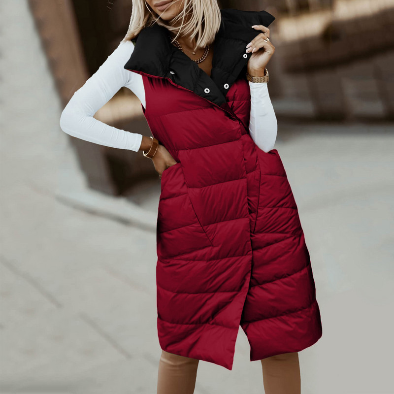 Jesenná bavlnená vesta bunda pre ženy, nová módna pevná bez rukávov, prešívaná bunda, dámska zimná teplá vesta, streetwear, vesta, dámska