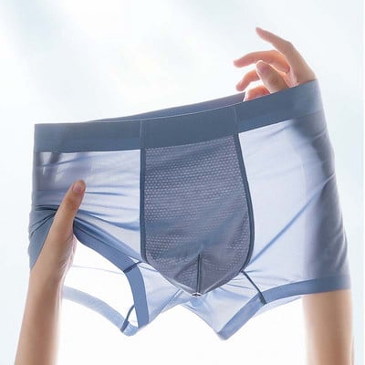 Muško donje rublje Ice Silk Boksačice Prozračne gaćice Muške ljetne Boksačice Udobne Jednobojne Bešavne kratke hlače Bikini Muški