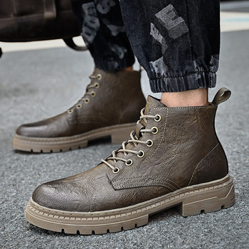 2023 Work Motorized Boots Fashion Winter Ankle Boots  Ανδρικές μπότες με κορδόνια Μπότες ερήμου με κορδόνια Αντιολισθητικά φορεμένα