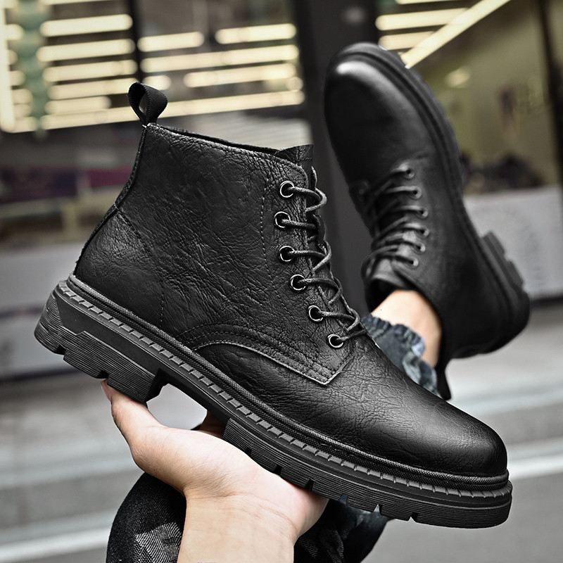 Radne motorizirane čizme za 2023. Modne zimske gležnjače od kože Muške čizme na vezanje Pustinjske čizme na vezanje Protuklizne nosive