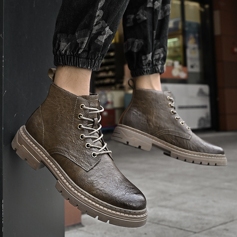 Radne motorizirane čizme za 2023. Modne zimske gležnjače od kože Muške čizme na vezanje Pustinjske čizme na vezanje Protuklizne nosive