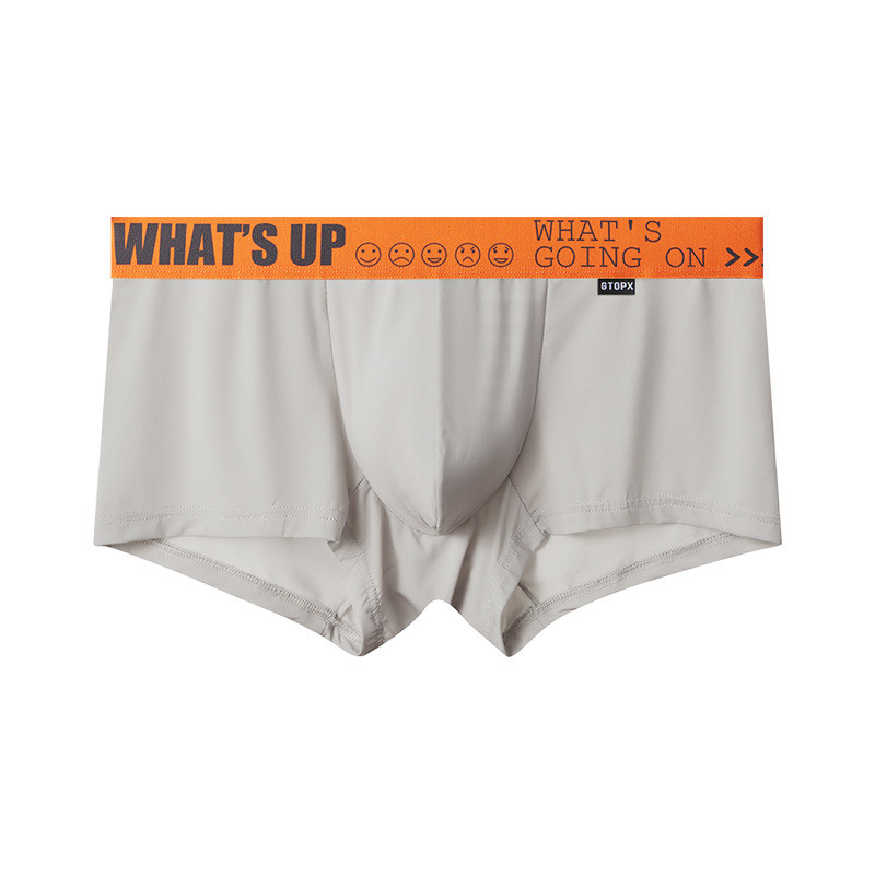 Pánske spodné prádlo, tenké boxerky z ľadového hodvábu, čisté farby, priedušné šortky, pohodlné spodné prádlo, mládežnícke bikiny s nízkym pásom, letné boxerky