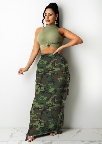 CM.YAYA Ženske prugaste midi maksi suknje visokog struka s kićankama sa strane, seksi pripijene midi maksi suknje Elegantna osnovna ženska duga pencil suknja