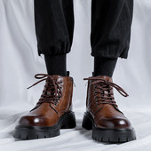 Muške visoke modne Chelsea čizme Motociklističke i gležnjače Vodootporne čizme Muške kožne cipele Muške ležerne čizme s debelim potplatom