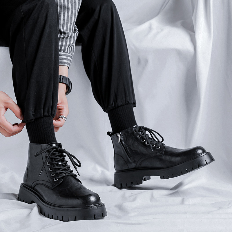 Muške visoke modne Chelsea čizme Motociklističke i gležnjače Vodootporne čizme Muške kožne cipele Muške ležerne čizme s debelim potplatom