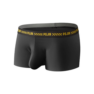 Prozračne muške donje rublje, kratke hlače od ledene svile, muške bokserice niskog rasta, udobna torbica, bokserice Seksi muške muške gaće