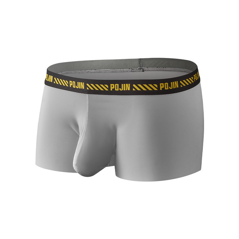 Prozračne muške donje rublje, kratke hlače od ledene svile, muške bokserice niskog rasta, udobna torbica, bokserice Seksi muške muške gaće