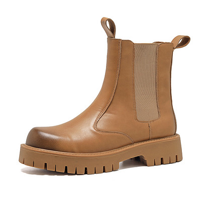 Talijanski brend Visokokvalitetne Chelsea muške čizme Kožne čizme srednje cijevi Muške dizajnerske čizme s debelim potplatom Svečane luksuzne poslovne čizme