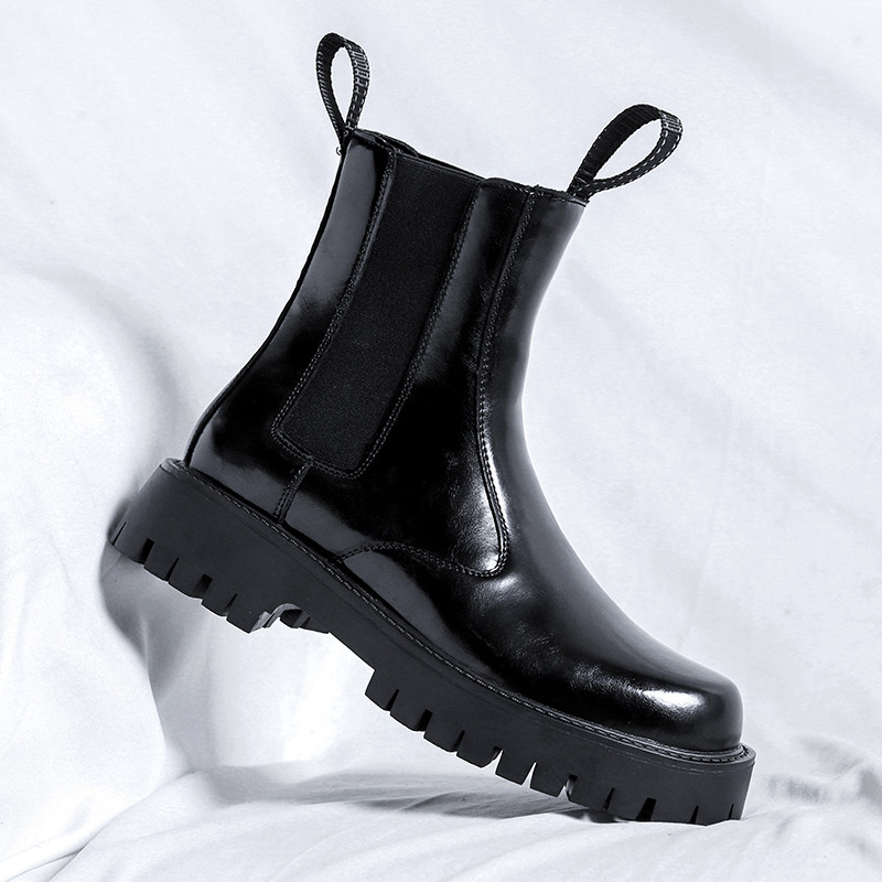 Talijanski brend Visokokvalitetne Chelsea muške čizme Kožne čizme srednje cijevi Muške dizajnerske čizme s debelim potplatom Svečane luksuzne poslovne čizme