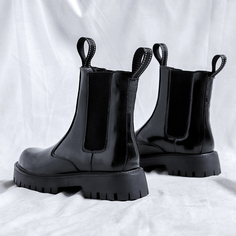 Talijanski brend Visokokvalitetne Chelsea muške čizme Kožne čizme srednje cijevi Muške dizajnerske čizme s debelim potplatom Svečane luksuzne poslovne čizme