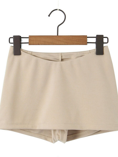 2023 Summer Y2K V Mini-fustă cu talie joasă, cu căptușeală scurtă, sexy, linie A, pachet șolduri, mini scurtă, patinaj, petrecere, negru maro