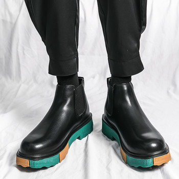 Χειμερινές νέες ανδρικές μπότες Chelsea Δερμάτινες μπότες βρετανικού στιλ Κλασικό χρώμα Σόλες Κοντές μπότες μόδας Μπότες μόδας Υψηλής ποιότητας παπούτσια πολυτελείας