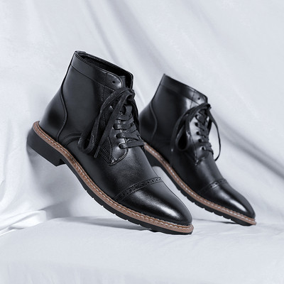 Cizme formale Chelsea pentru bărbați Cizme Oxford în stil britanic Încălțăminte Cizme rochie pentru bărbați Cizme din piele de marcă Pantofi retro confortabili